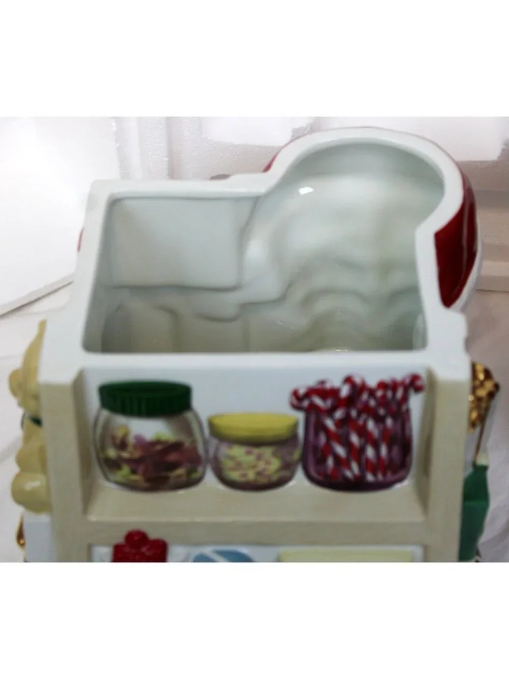 Lenox Santa Holiday Candy Cookie Jar Musical Photo Shot Ceramic Christmas Villag